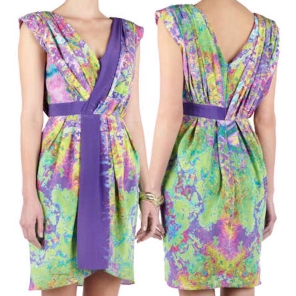 NWT Tibi Silk Printed Faux Wrap dress Size 6!!!